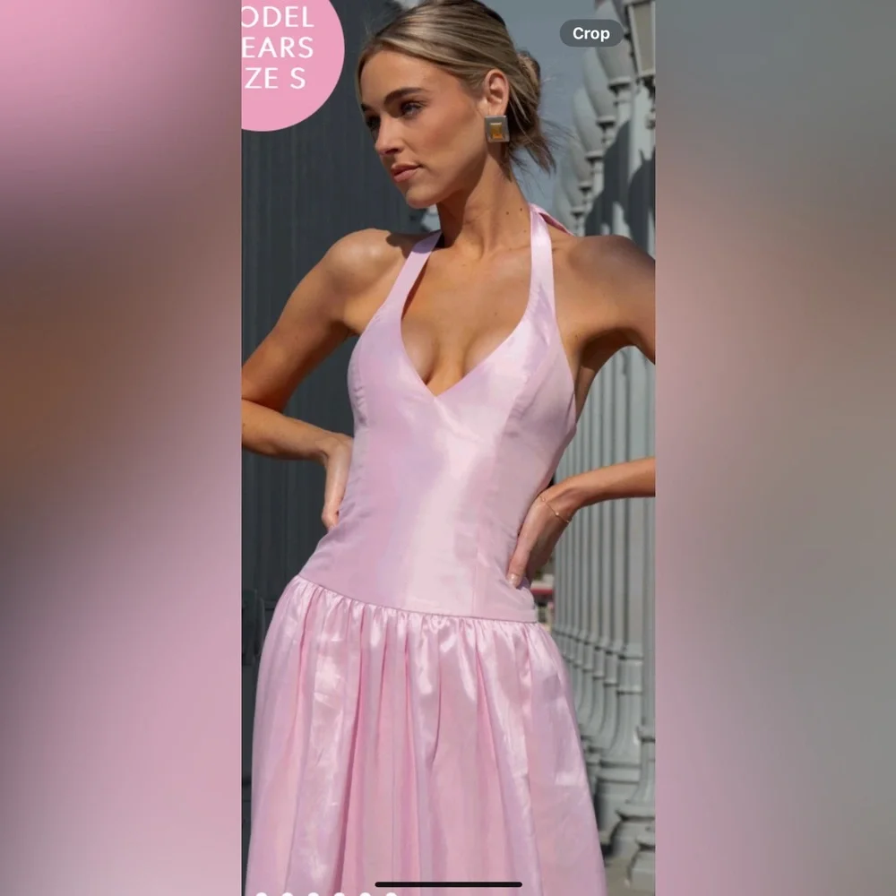 Show Me Your MuMu Pink Halter Eliza Maxi Dress - Picture 2 of 7